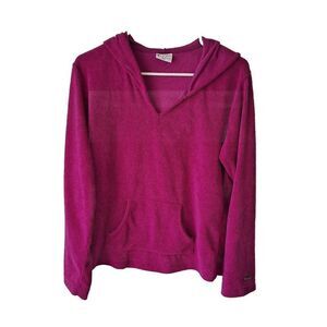 Columbia Women's Large Pink Hooded Fleece Sweater 38x28 Hoodie